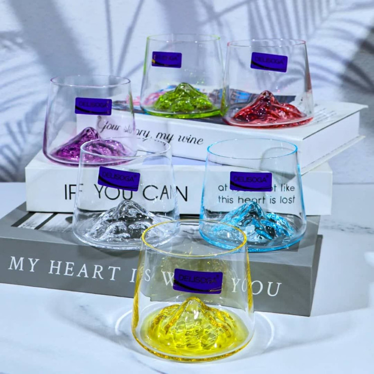 نیم لیوان رنگی کوه یخ برند Deli glass