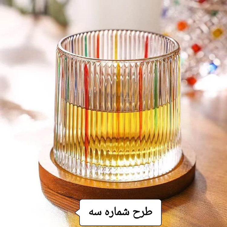 نیم لیوان کریستال رنگی چرخشی زیره بامبو