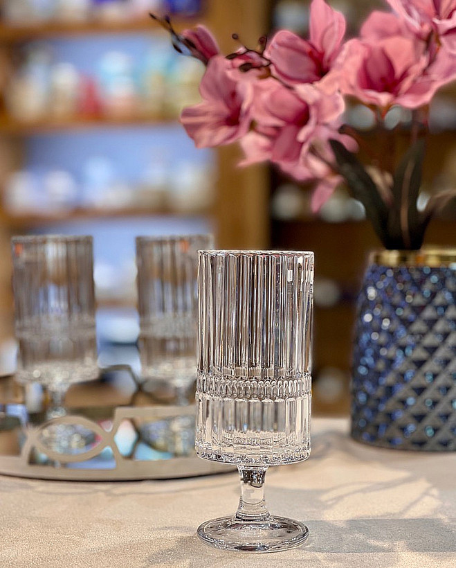 گیلاس و دسر خوری پایه دار دیواره بلند برند Deli glass