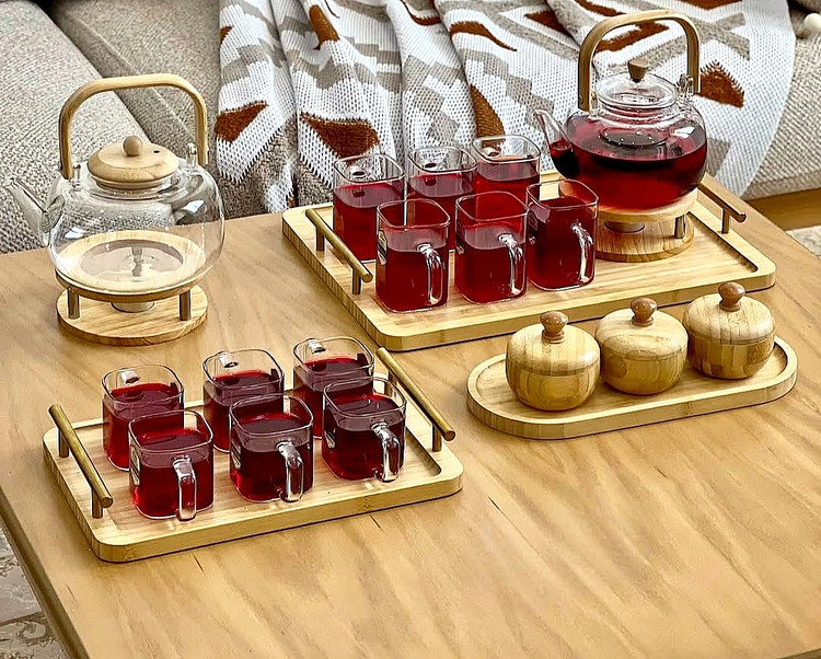 لیوان دسته دار پیرکس مربعی شعله مستقیم برند Deli soga