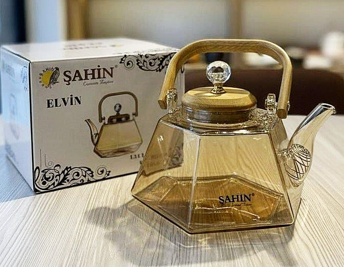 قوری و چای خوری شامپاینی پیرکس برند şahin ترکیه