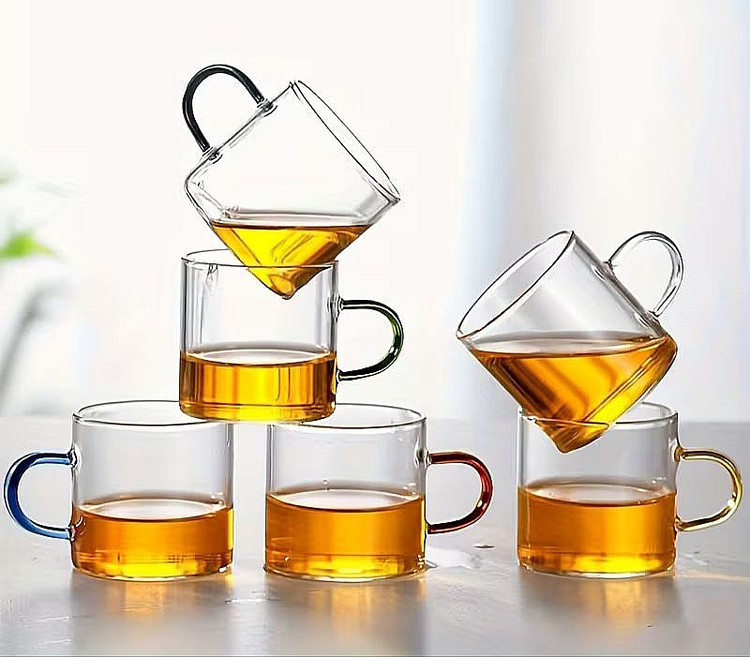 قهوه خوری پیرکس شعله مستقیم دسته رنگی برند IMAR وارداتی