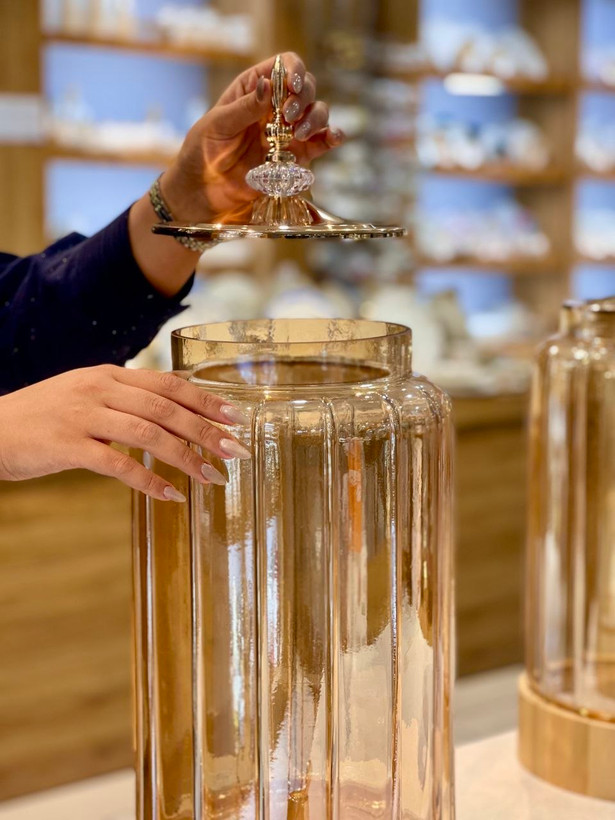 کلمن استوانه ای تراشدار شامپاینی برند Glass war وارداتی
