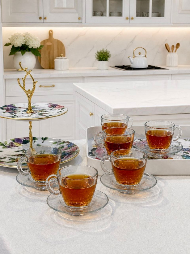 فنجان نعلبکی چای خوری Aqua برند Paşabahçe ترکیه