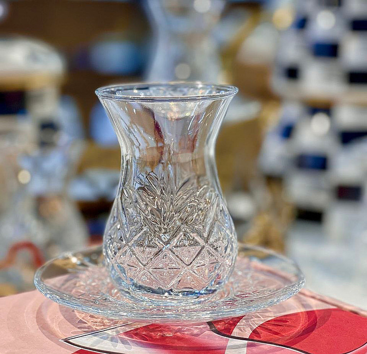 استکان نعلبکی کمر باریک timeless محصول Paşabahçe ترکیه