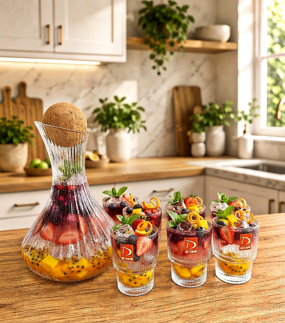 پارچ و لیوان دو طبقه برند Deli Glass وارداتی